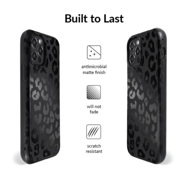 Black Leopard iPhone 12 Pro Case - Picture 2 of 3